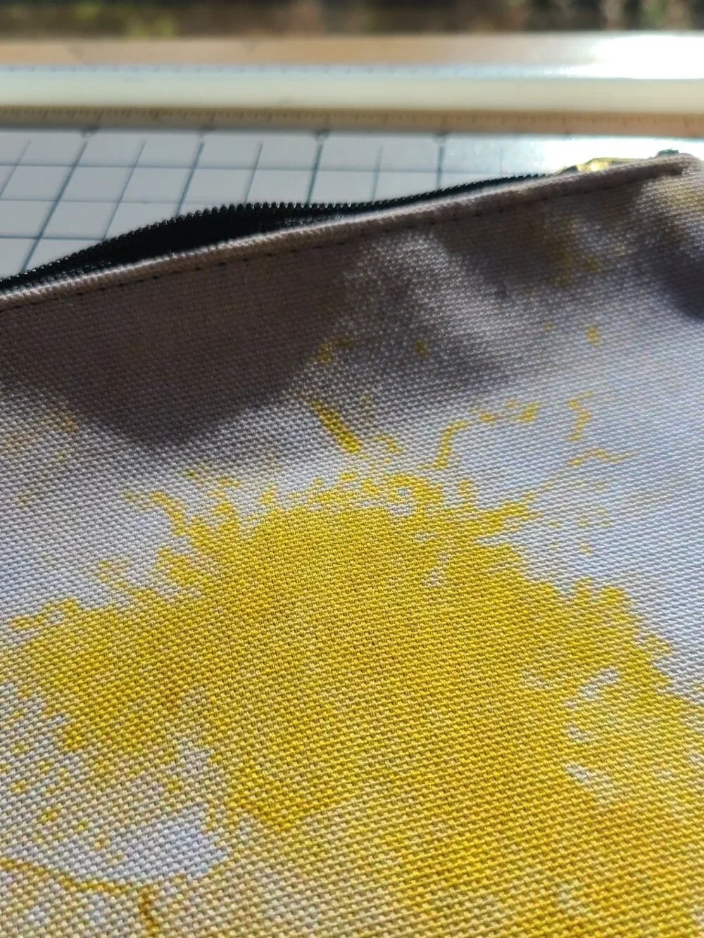 Abstract Pencil Case - Yellowstone Geyser Design, Zipper Pouch 8 x 5.5 inches